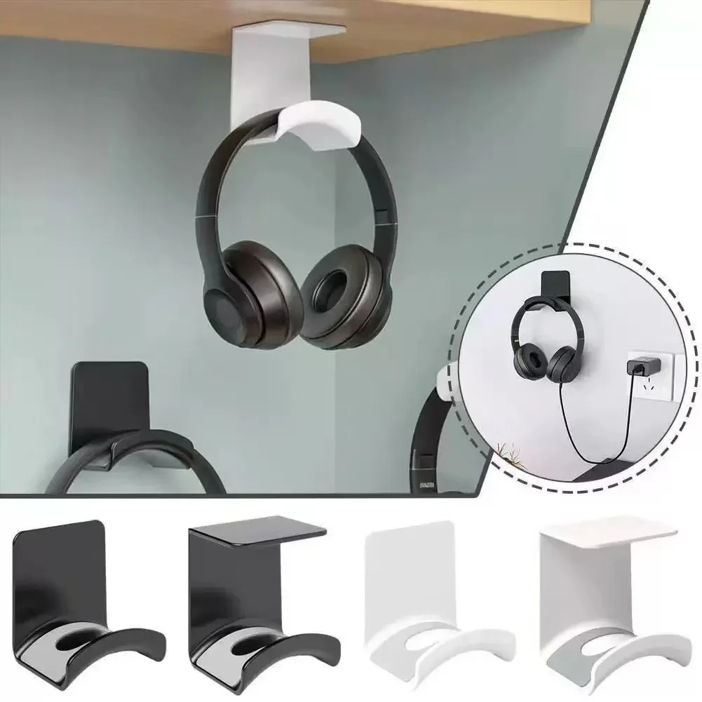 Universeller, bohrfreier, selbstklebender Kunststoff-Kopfhörerhalter für Gaming-Headsets, Wand- und Schreibtischmontage-Organizer zur Aufbewahrung von Headsets. – Detail 5