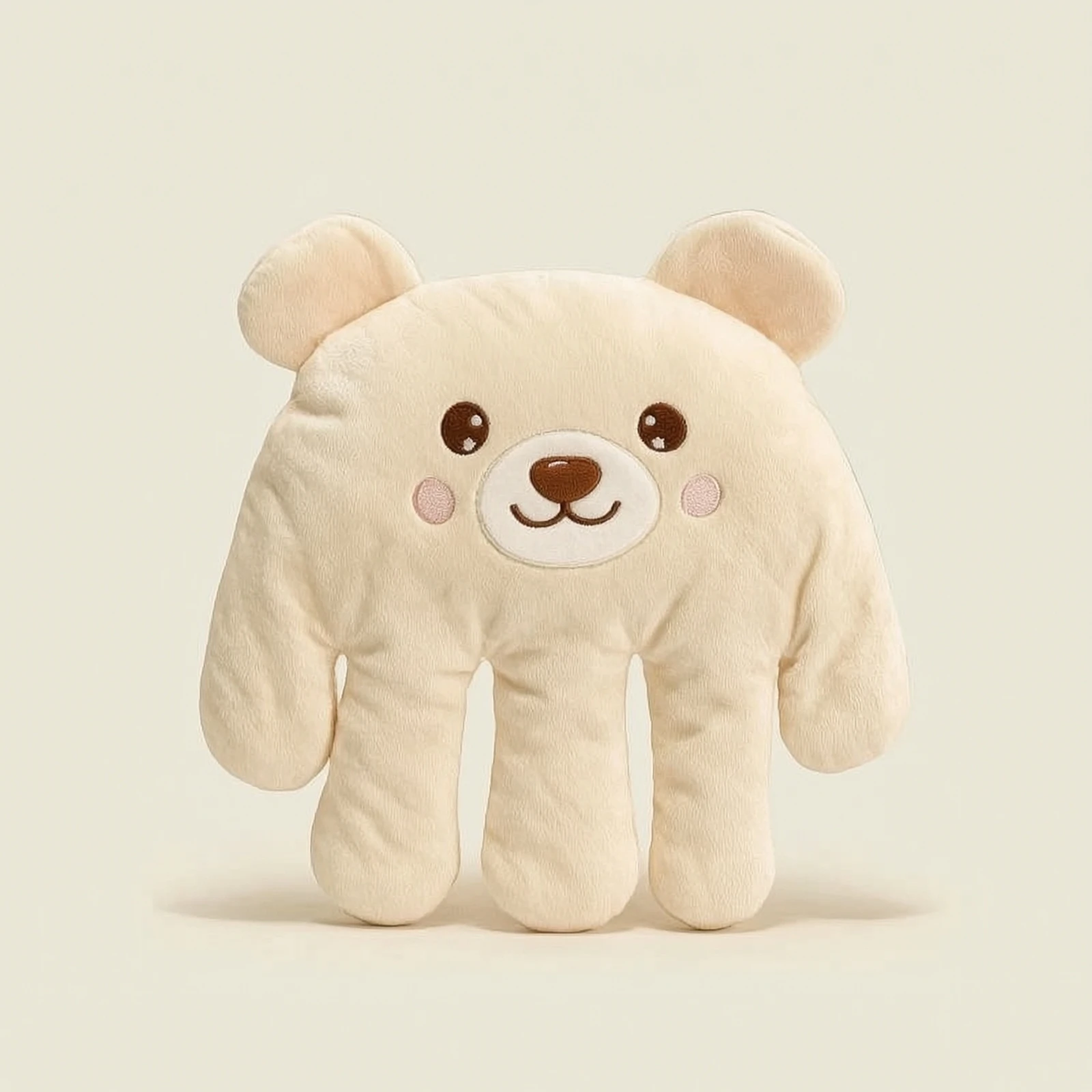 Hand Shaped Pillow Gentle Touch Paw Shaped Pillow Soft Toy with Cartoon Face Soft Stuffed Animal Huggable for Babies