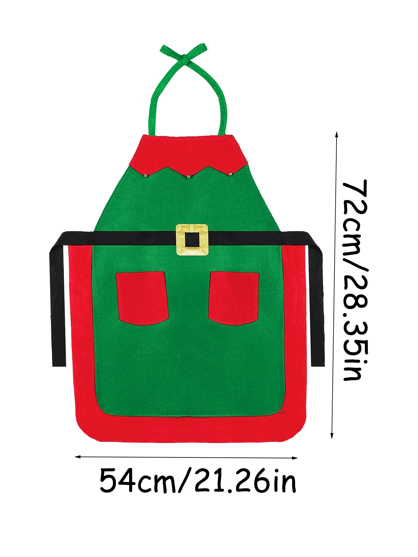 1pcs Christmas Aprons, Christmas Santa Claus Apron with 2 Pockets, Kitchen Cooking Aprons Kitchen Apron 54x72cm