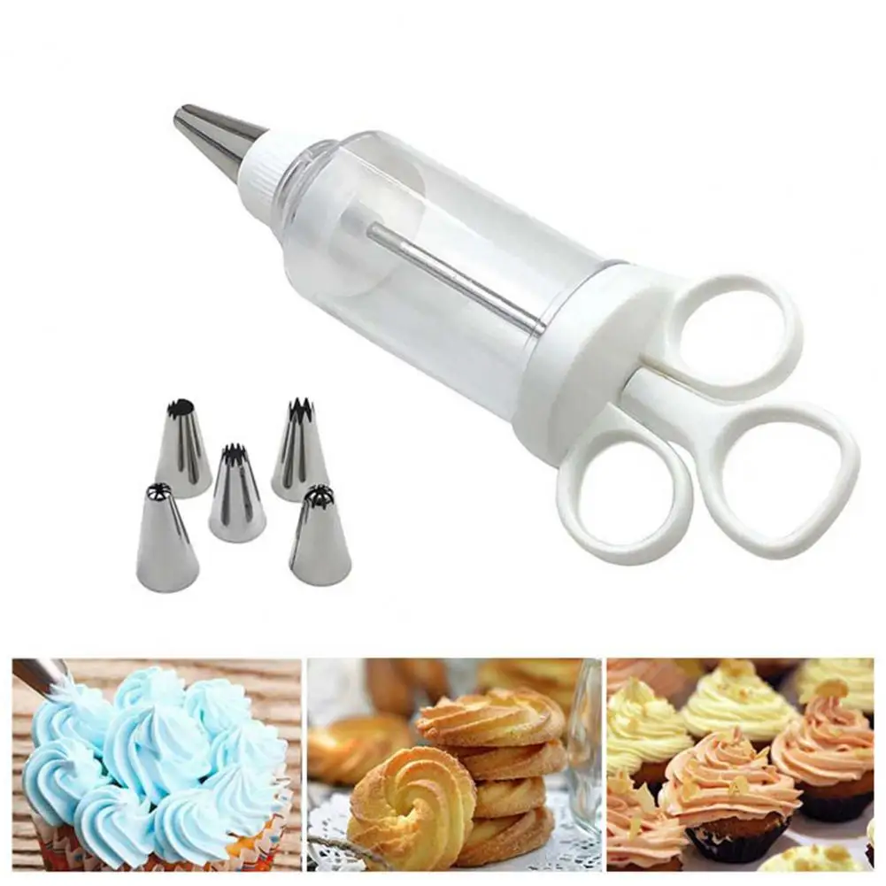 1 Set，Cake Decorating Gun，with Stainless Steel Tips，Cupcake Icing Piping Kit，Cookie Biscuit Making Maker Pump Press Machine