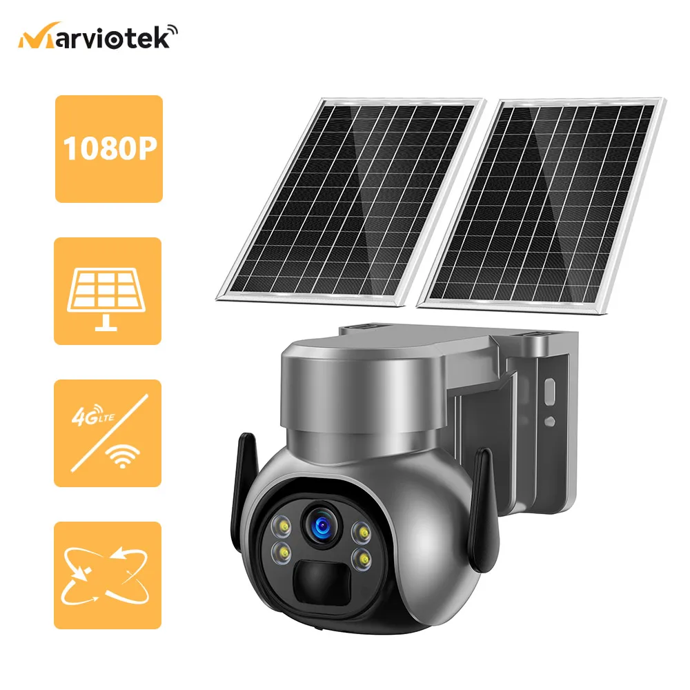 

4MP PIR Outdoor WI-FI Cam WIFI with 2 Panel for Home Security Protection,2MP LTE 4G Solar IP Camera PTZ Video Surveillance Camhi