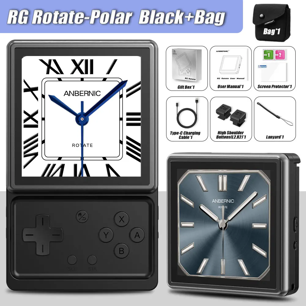 ANBERNIC RG Rotate Android Handheld Game Console 3.5" IPS 720×720 T618 Retro Gaming Emulator WiFi 3GB + 32GB Draagbare speler - afbeelding 1