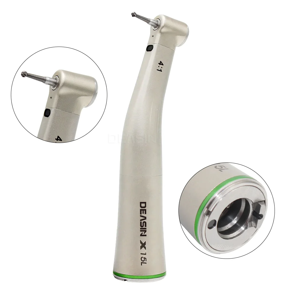 Deasin Dental 1:5/1:1/4:1/20:1 Fiber Optic LED Contra Hoekstuk Interne 4-weg Spray Drukknop Tandheelkunde Gereedschap