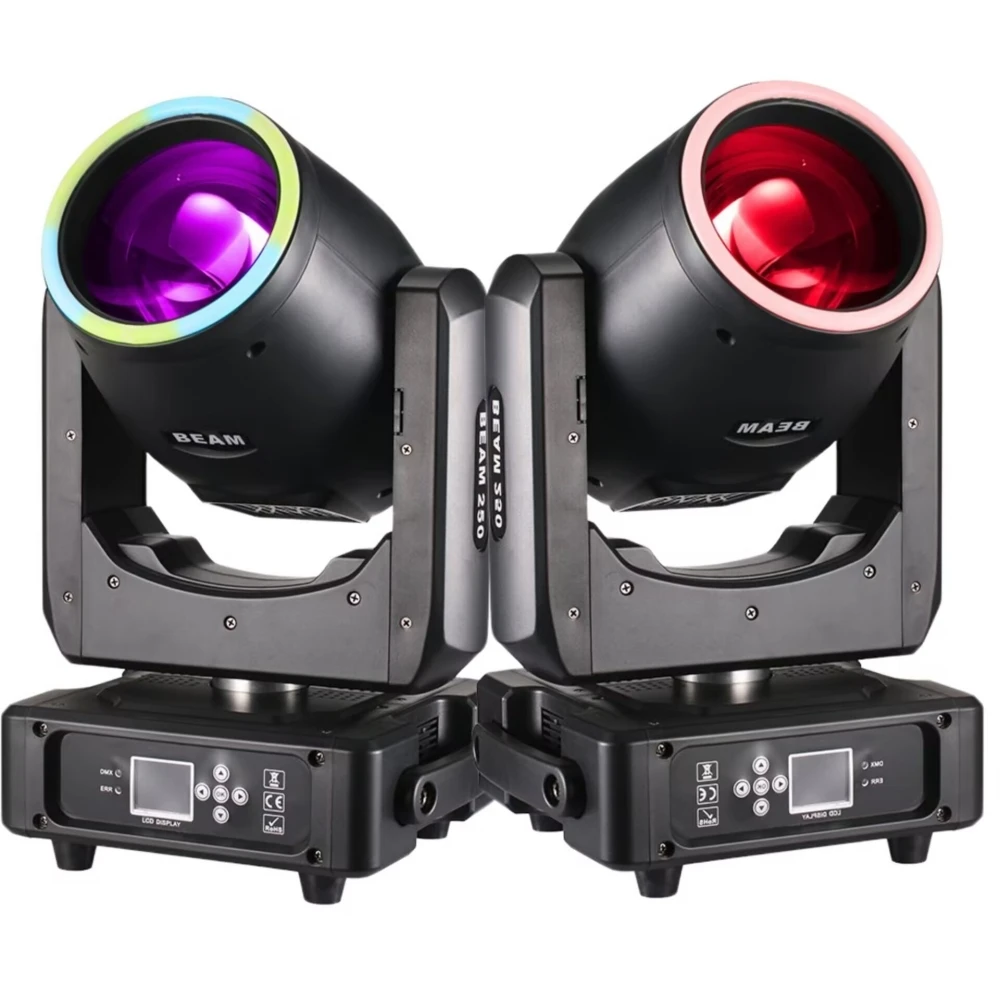 1-2PZ/ 250W 8R RGBW BEAM DMX512 ضوء المرحلة مع رأس التحكم الصوتي المحمول وإضاءة DJ DMX، مناسبة لموسيقى الزفاف
