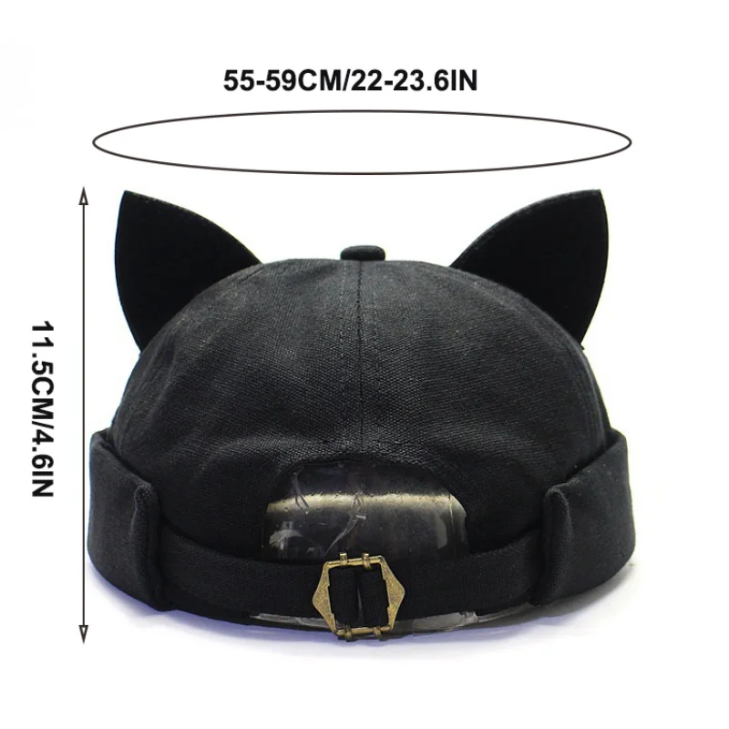 Cute Cat ears Dome Hat uomo donna melone Beanie Cap tinta unita kawaii girl\'s Hat Unisex regolabile all match primavera estate cap