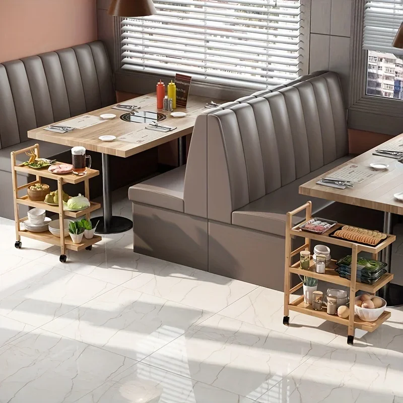 Commercial Kitchen & Hot Pot Serving Cart W/ Locking Wheels | Restaurant, Home image 5
