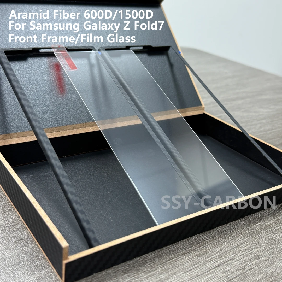 

For Samsung Galaxy Z Fold 7 Kevlar Carbon Aramid Fiber Front Frame Durable Sturdy Frame Screen Tempered Glass Protector Film