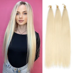 Ariel Straight Synthetic Braiding Hair Long Straight Bulk High Temperature Brown Blonde Crochet Hair Extensions Hair Expo City