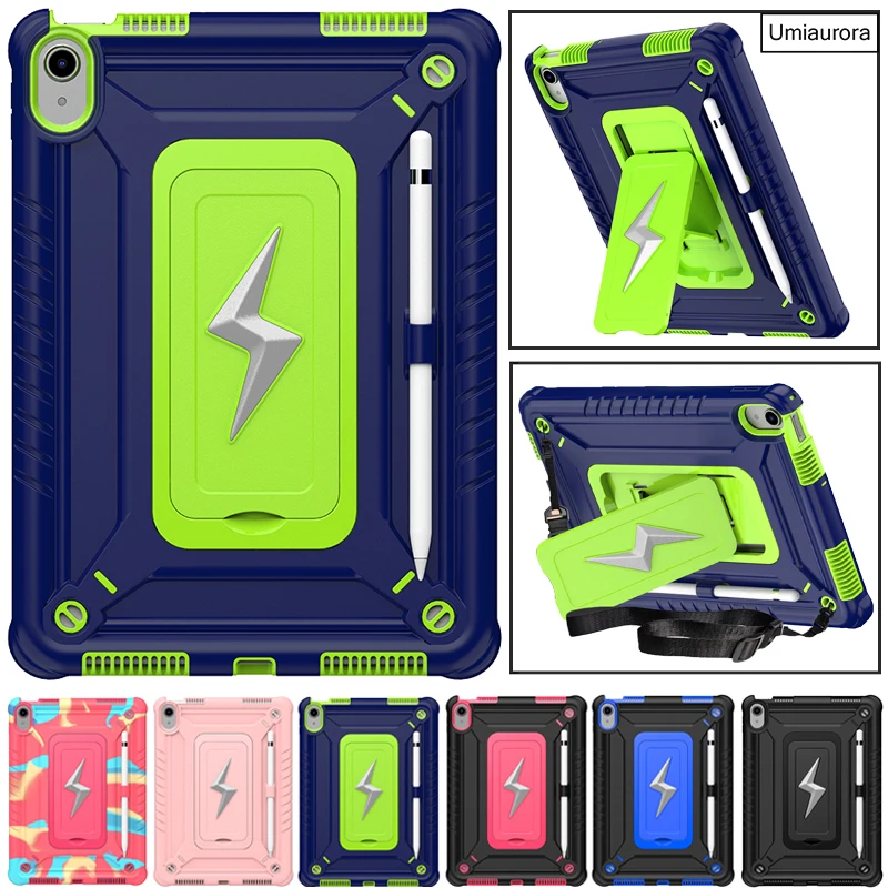 

For IPad 7th 8th 9th 10.2 10th 10.9 11th Gen 11 inch A16 Air 2 9.7 Pro 10.5 Shockproof Silicon PC Tablet Case Stand Armor Funda