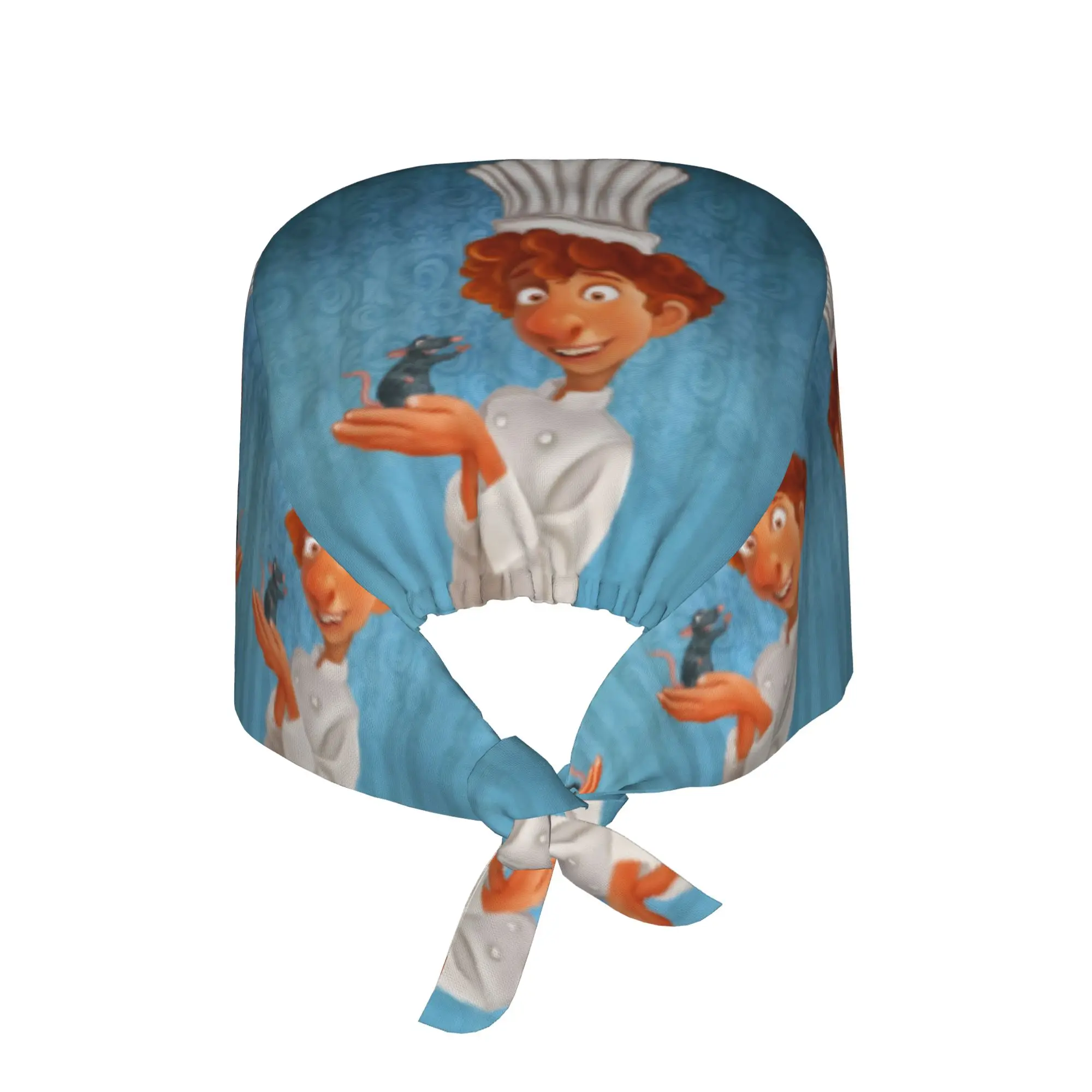 Custom R-Ratatouilles Anime Chef Scrubs Cap Surgical Hats Women Men Mouse Operating Room Cap Nursing Cap Lab Works Hat