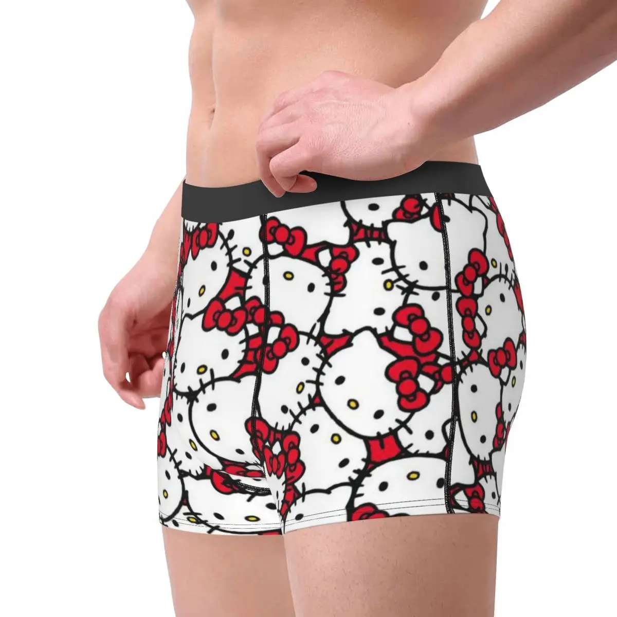 Male Cool Hello Kitty Pattern Underwear Cartoon Boxer Briefs Soft Shorts Panties Underpants