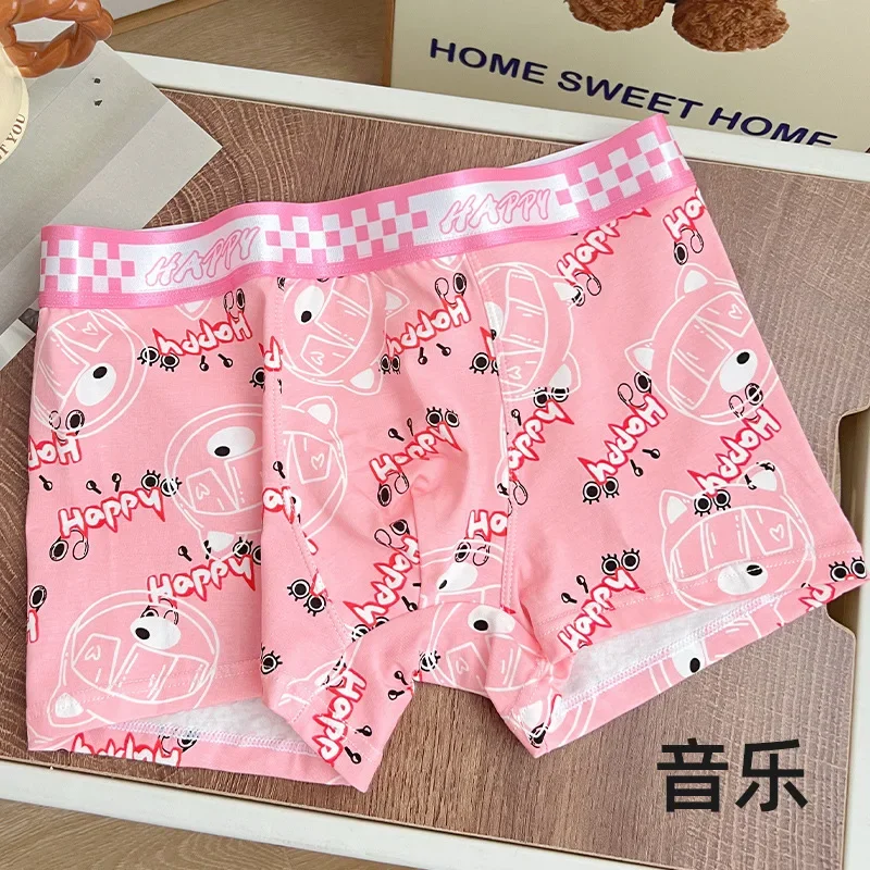 Fashion Brand Pink Men’s Underwear Pure Cotton Four-corner Boys Cartoon Cute Macho Pink Boyfriend Bag Cotton Shorts