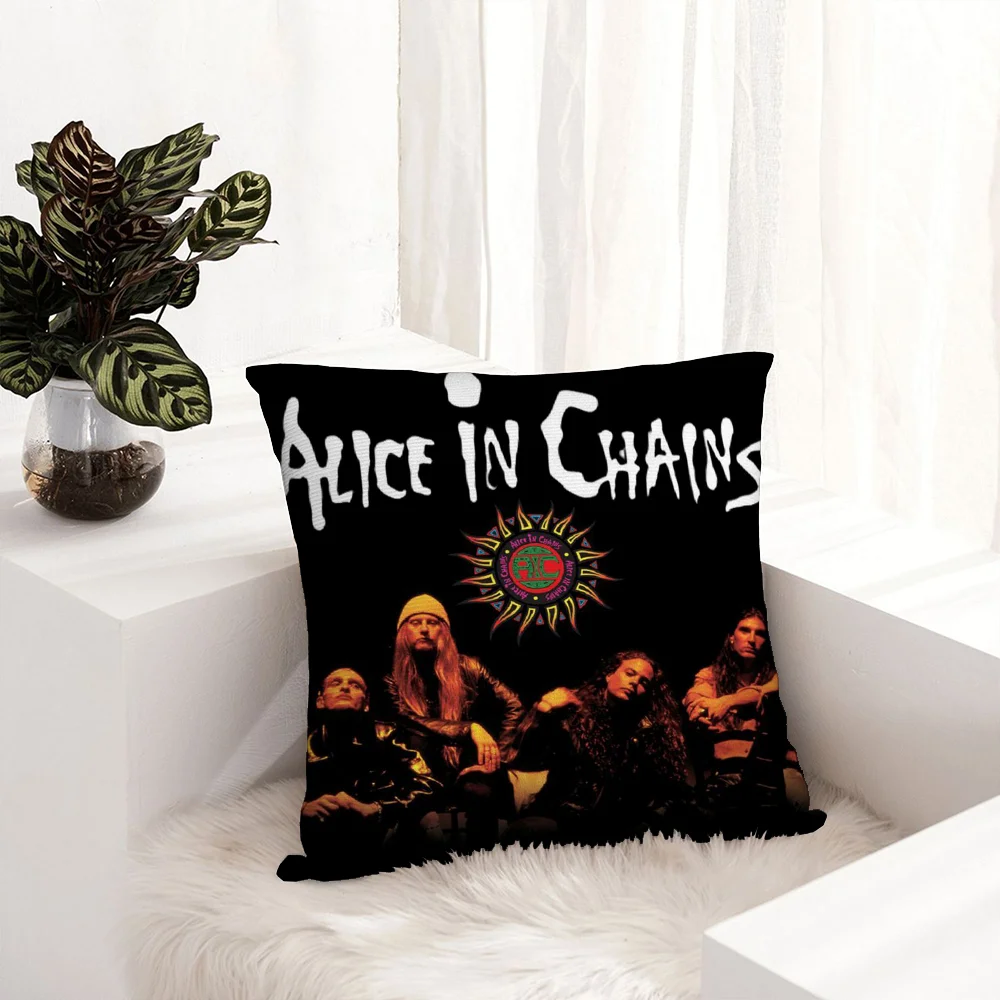 Music A-Alice In C-Chains Pillow Case Plush Fabric Soft Pillowcase Double Sided Print Sofa Cushion Cover Throw Pillow Cover