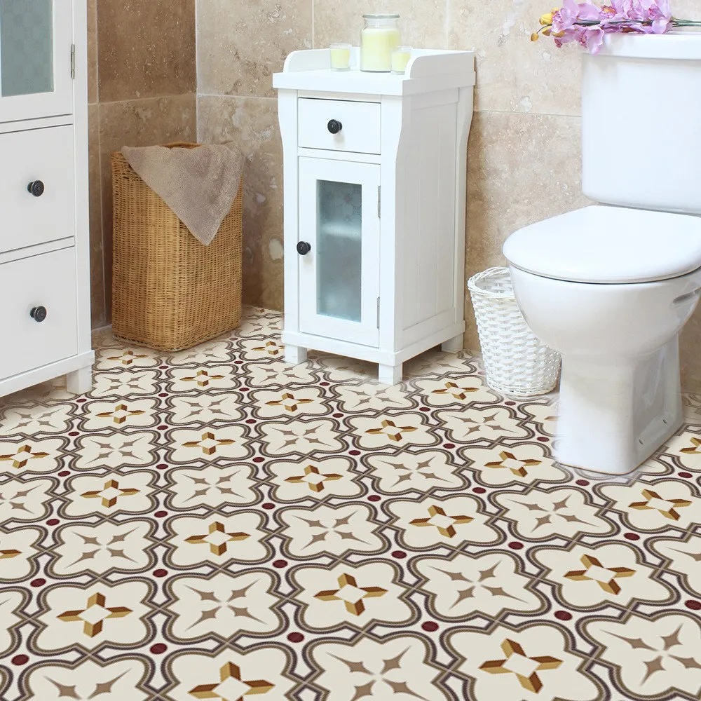 

ABJT-10Pcs Nordic Style Non-Slip Floor Tile Stickers Self Adhesive Waterproof Wall Sticker Diagonal DIY Floor Sticker 30X30cm
