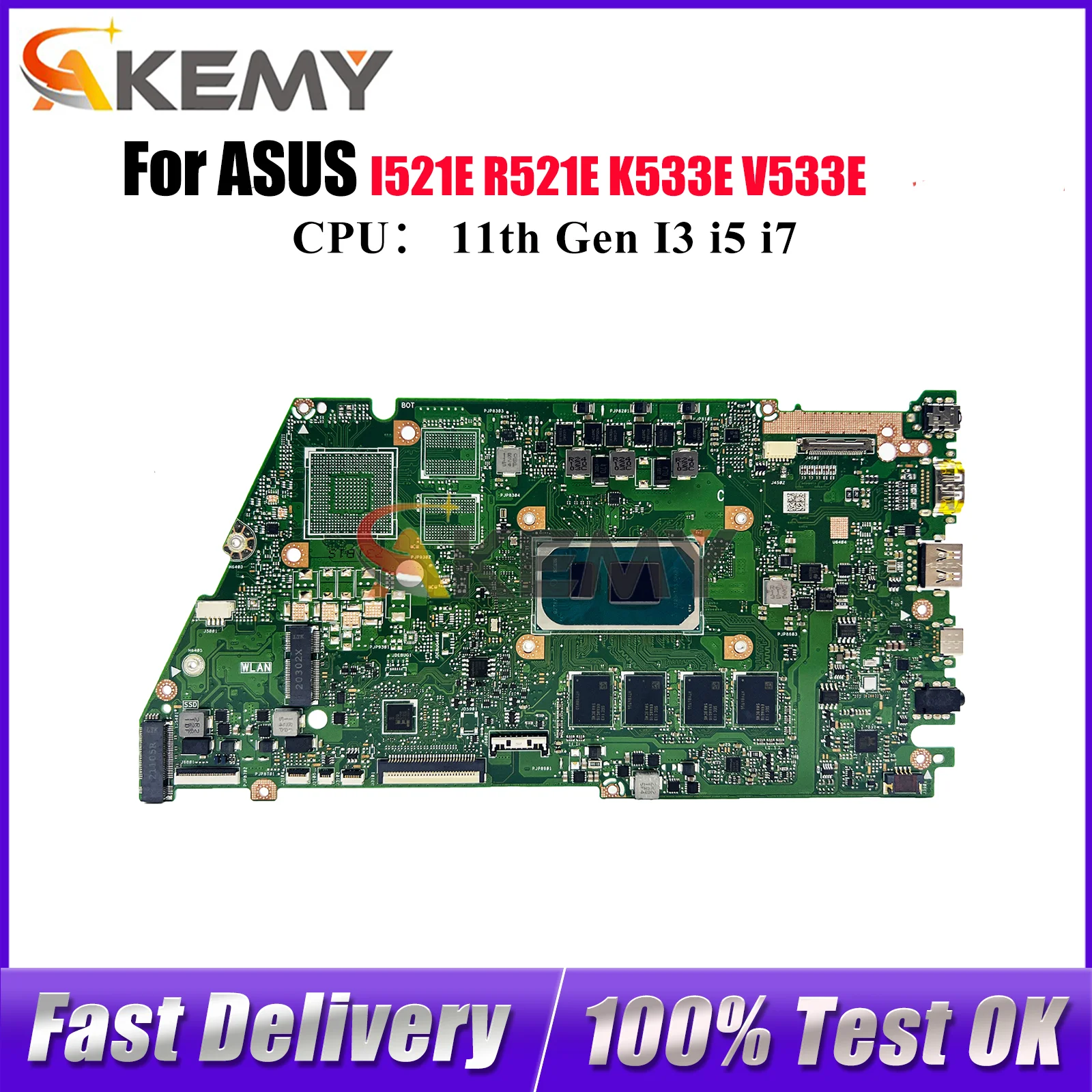 

X521EA Laptop Motherboard For ASUS X521EQYB X521E X521EQY K533E S533E R521E I521E V533E X521EPY Mainboard With 11th Gen I3 i5 i7
