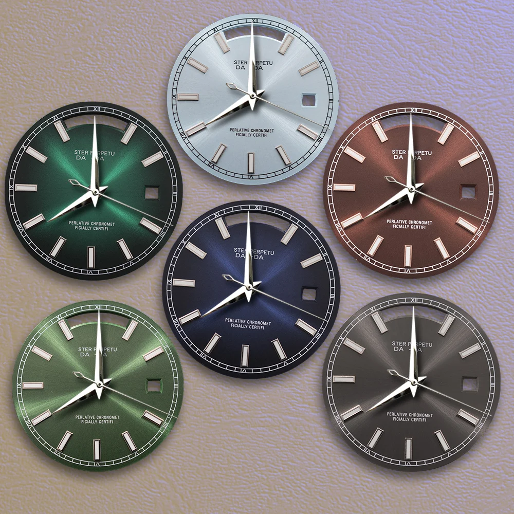 Best sellers 31mm S Logo Black dial Gradient dial Green Noctilucentnt Fit 8285 Movement Watch Modification Accessories