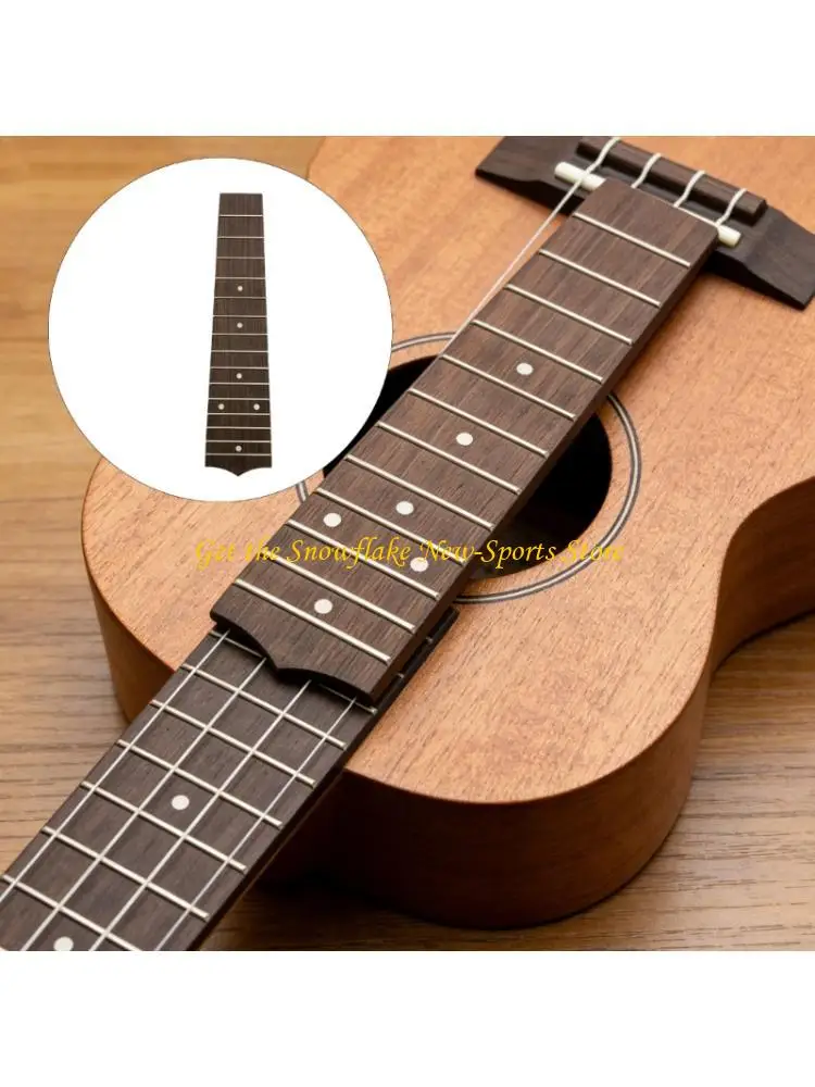 E56D Natural Rosewood 21 Inch Ukulele Fretboard Fingerboard With Brass Frets And Position Markers For Enhanced Playability