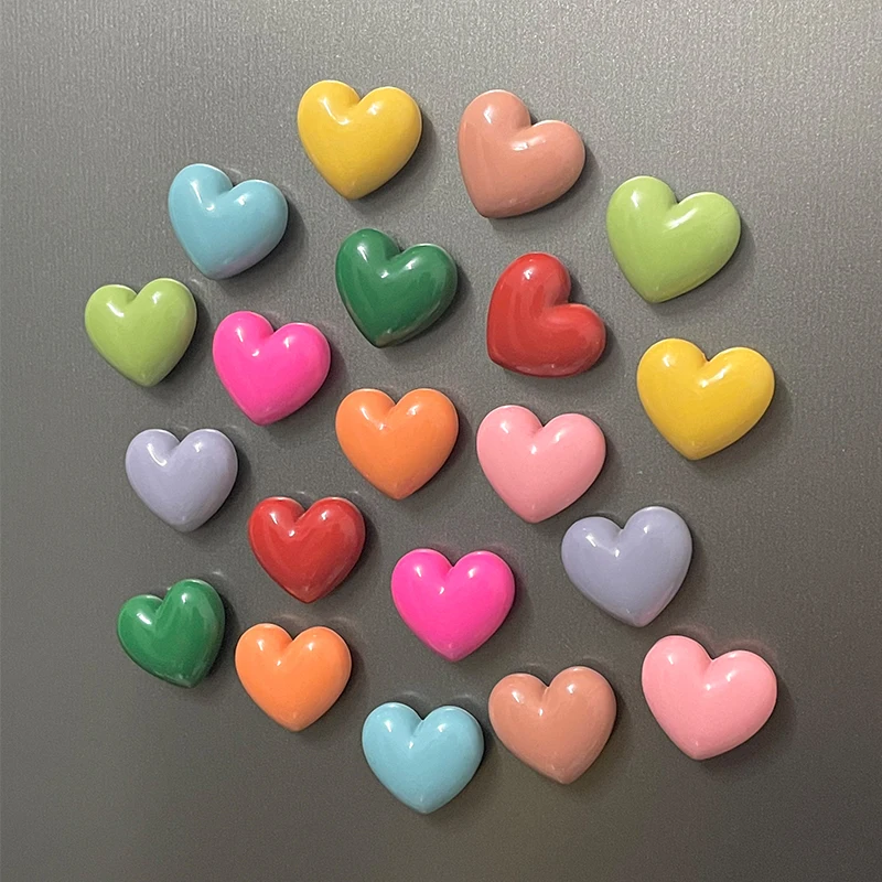 10Pcs Colorful Cute Heart Refrigerator Magnets For Children Gifts Funny Small Fridge Magnet For Photo Wall Magnetic Decoration