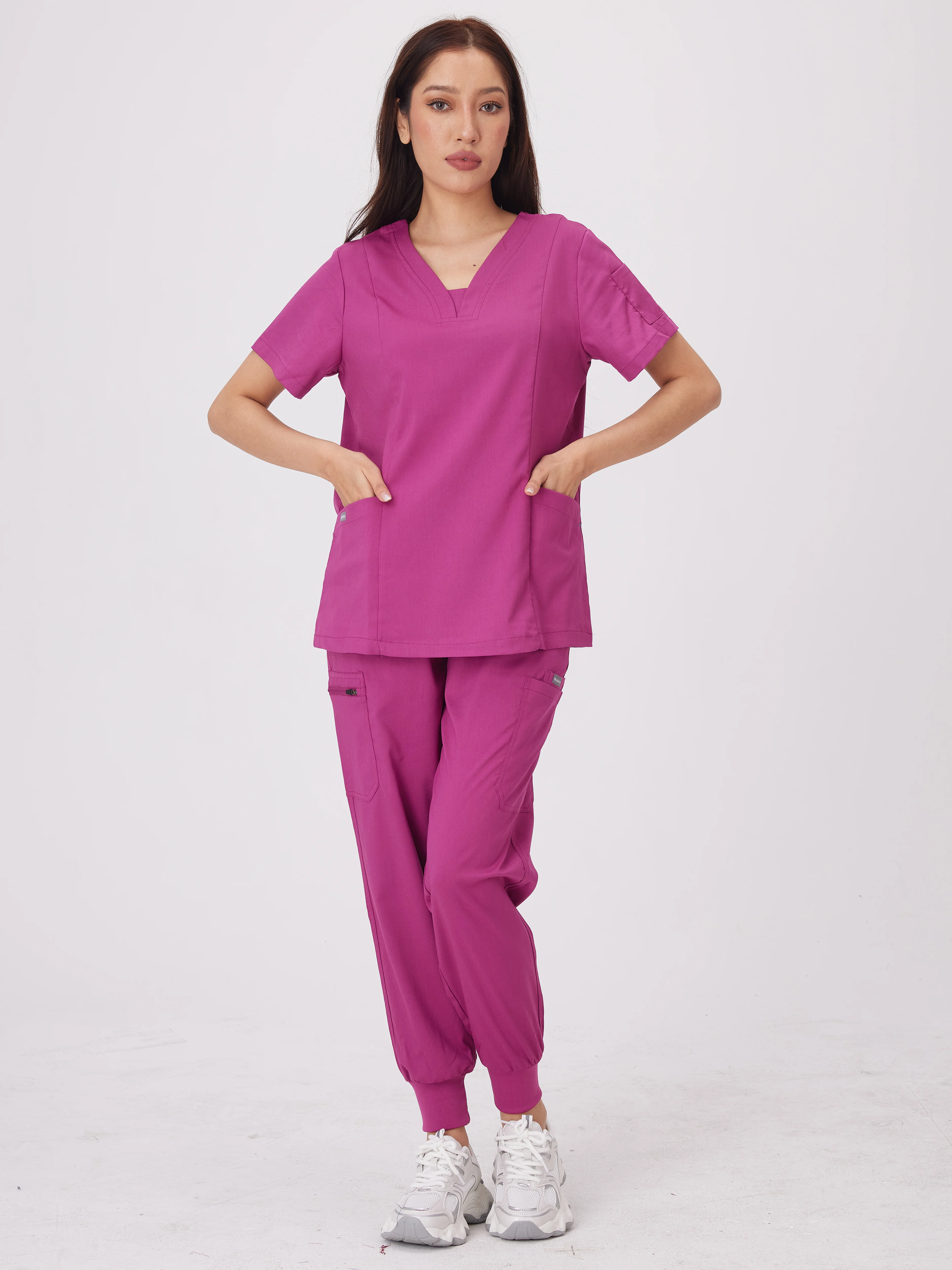 Chirurgische uniformen Vrouw scrubset Medische verpleegster Schoonheidssalon Werkkleding Klinische scrubs Topbroek Spa Arts Verpleging Klinisch pak