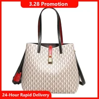 CH-Bolso de mano de gran capacidad para mujer, bandolera con diseño de letras impresas, versátil, de gama alta, para desplazamientos diarios