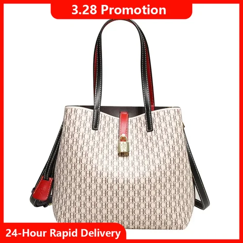 Imagen 1 del producto CH-Bolso de mano de gran capacidad para mujer, bandolera con diseño de letras impresas, versátil, de gama alta, para desplazamientos diarios