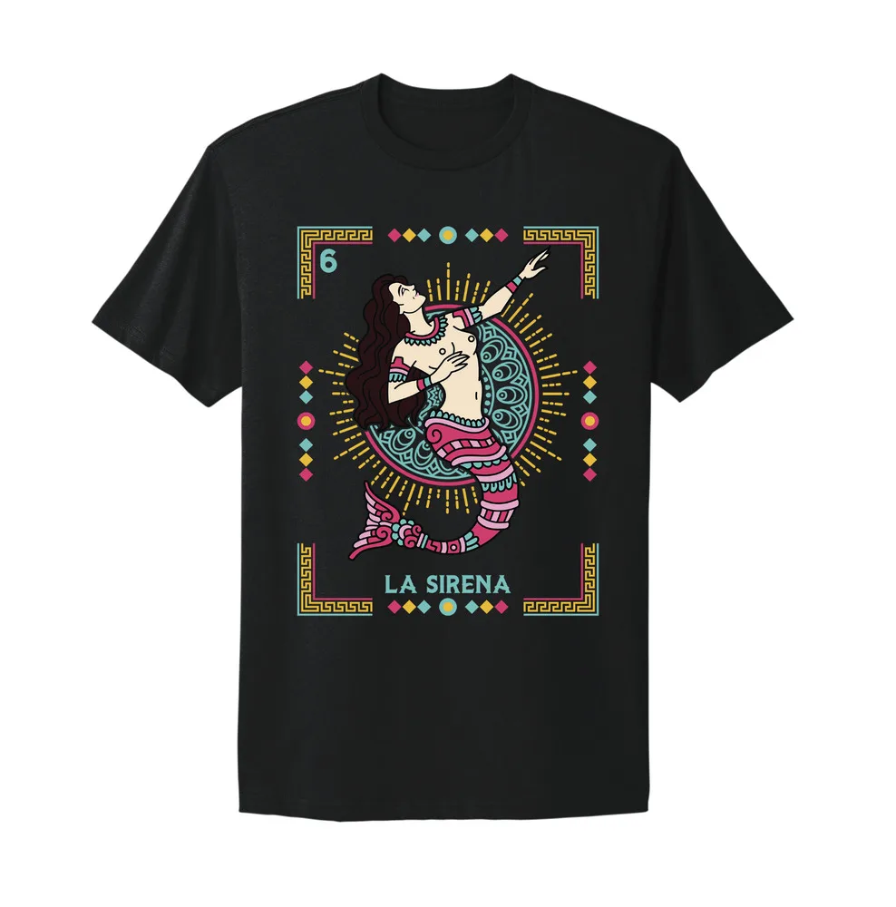 La Sirena Tarjeta Loteria Mexican Bingo T-Shirt   T-shirts for Tees  tops Unisex Summer Short Sleeve