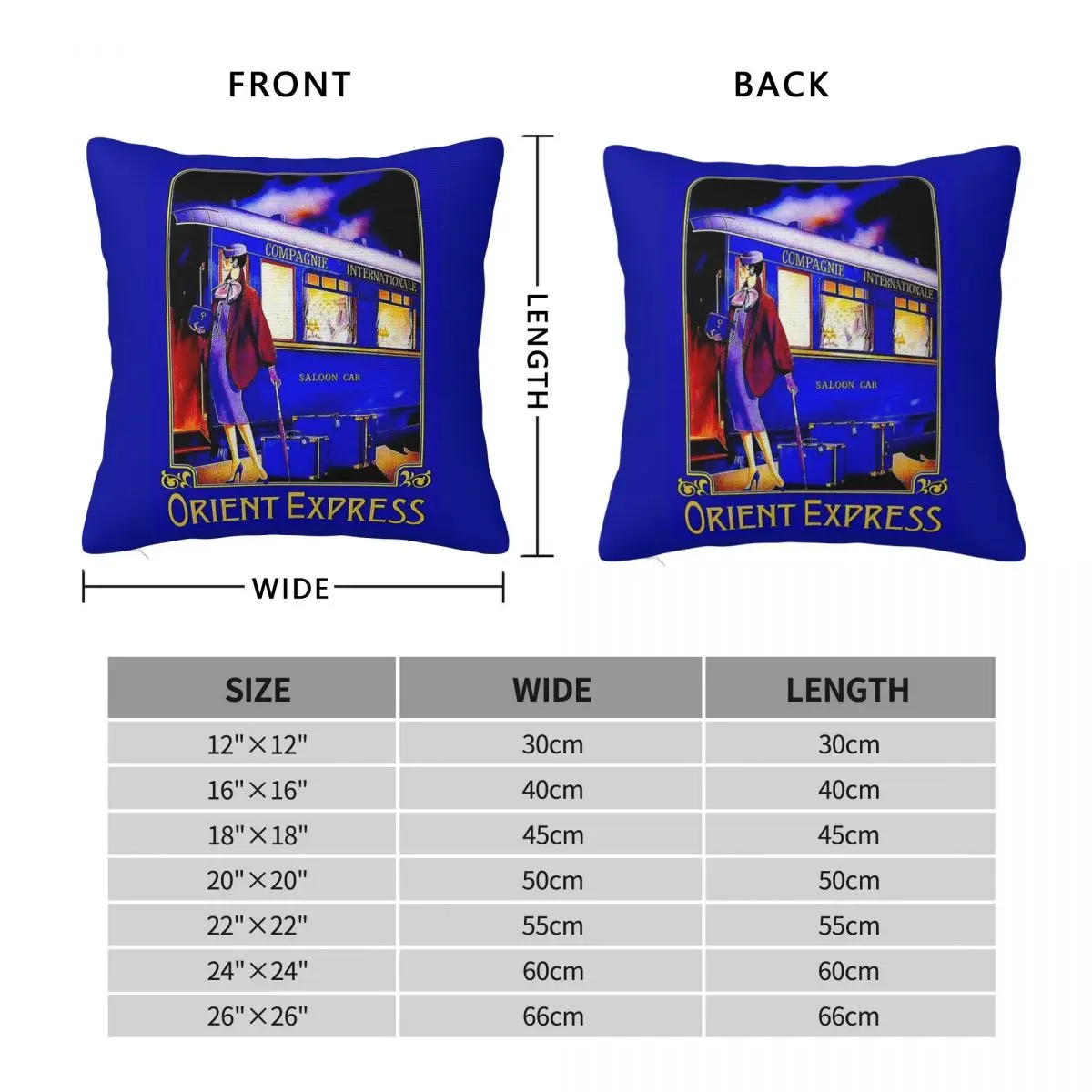 Orient Express Train Passenger Travel Square Pillowcase Polyester Linen Velvet Printed Zip Pillow Case Sofa Cushion Cover