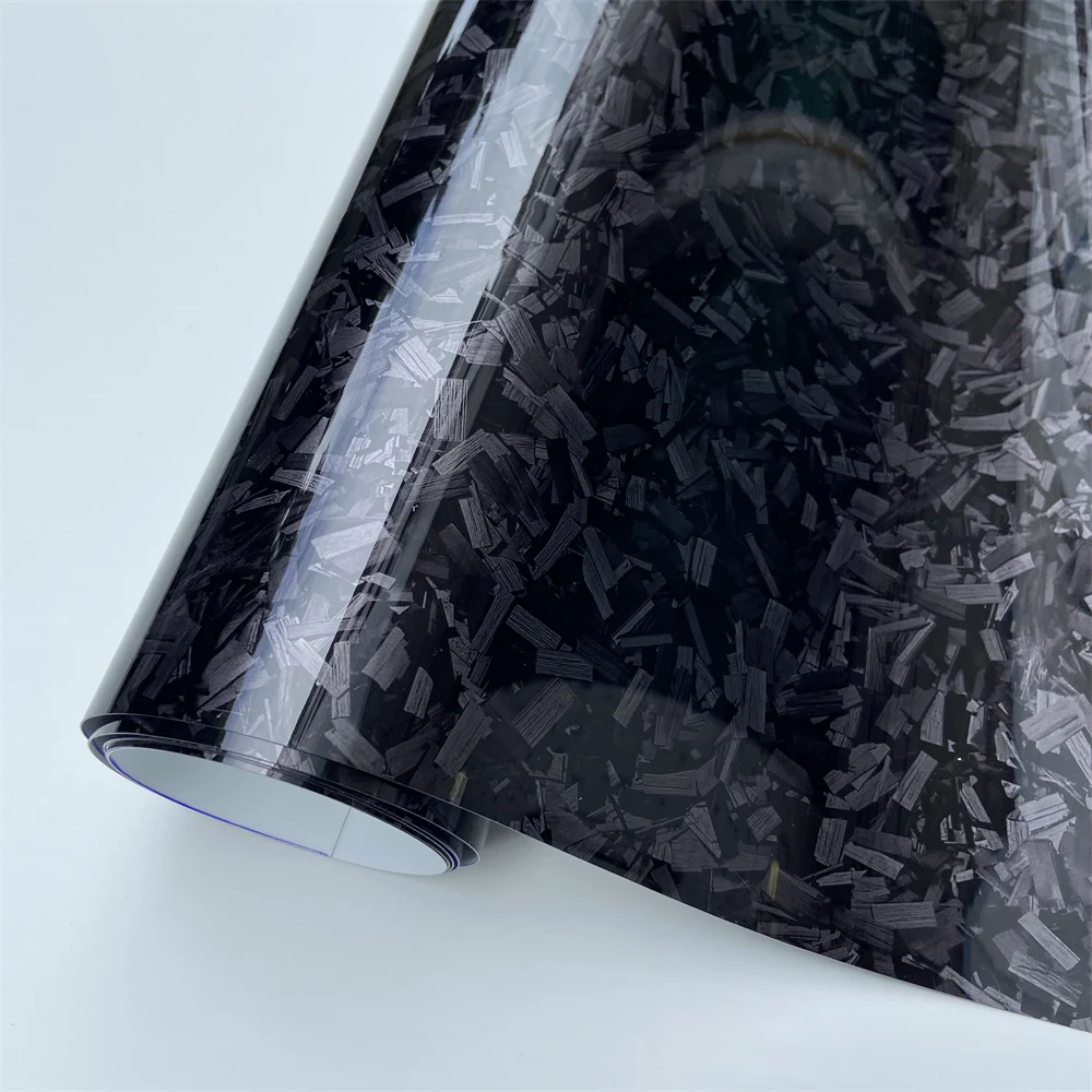 Glänzend schwarz geschmiedete Carbon Vinyl Wrap Auto Motorrad selbstklebende Aufkleber geschmiedete Carbon Karbon Karosserie Film Tuning Wrapping Folie – Detail 3