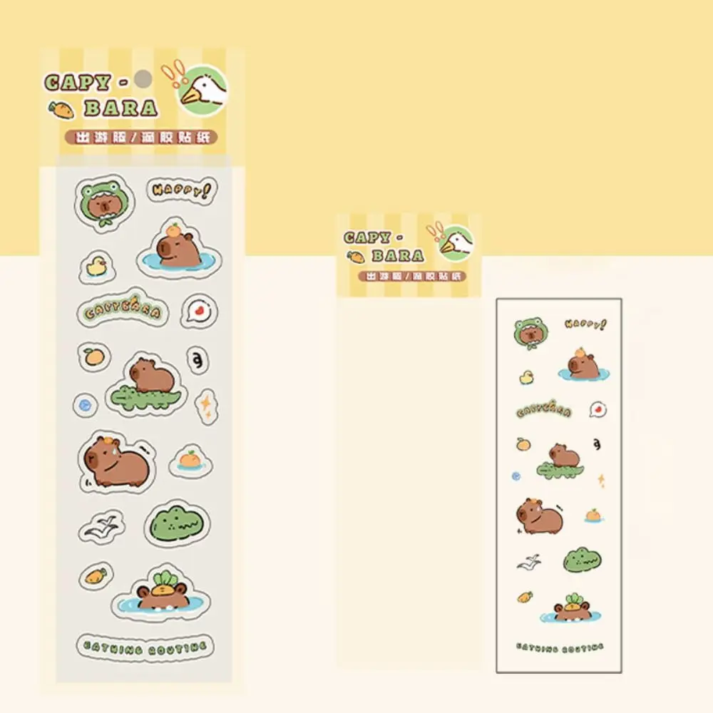 Lindo Guka Capybara gota pegamento pegatina dibujos animados autoadhesivo Scrapbooking pegatina decorativa multifunción creativo
