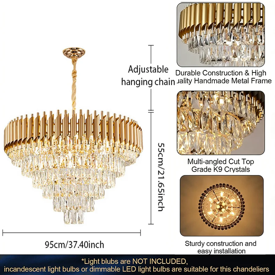 Luxe kristallen plafondkroonluchter verlichting moderne woonkamer verlichting glans binnen slaapkamer huisdecoratie led hangende hanglamp
