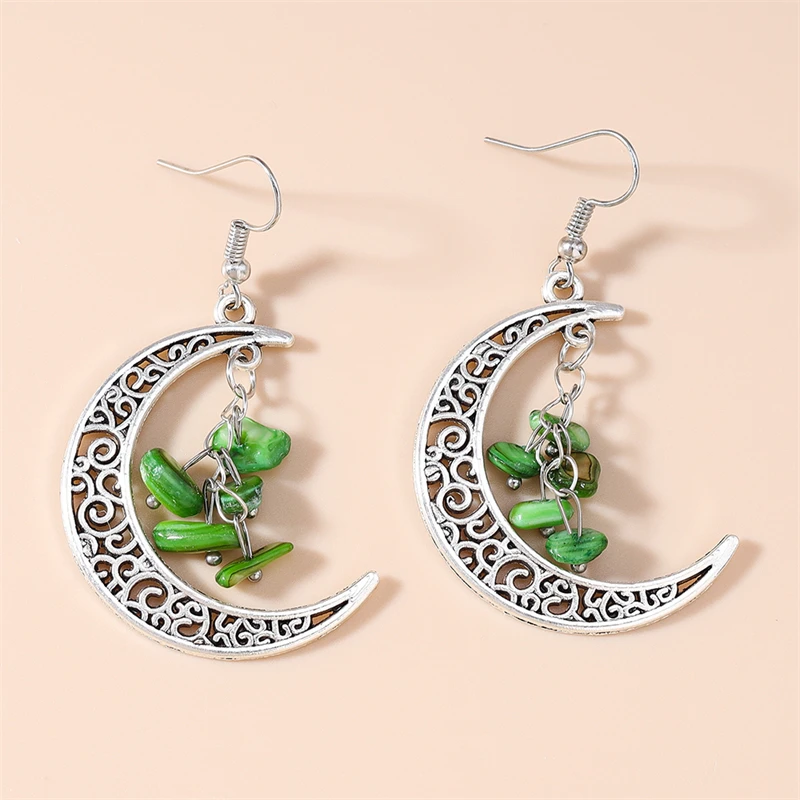 Mode Mond Tropfen Ohrringe für Frauen Ethnische Handgemachte Türkis Perlen Baumeln Ohrringe Mädchen Party Festival Schmuck Geschenke – Detail 11
