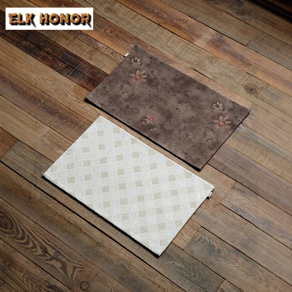 Weaving Brocade Rectangular Tea Table Mats Elegant Drink Coaster Household Dinner Table Cloth Mat Tea Ceremony Ornaments Craft
