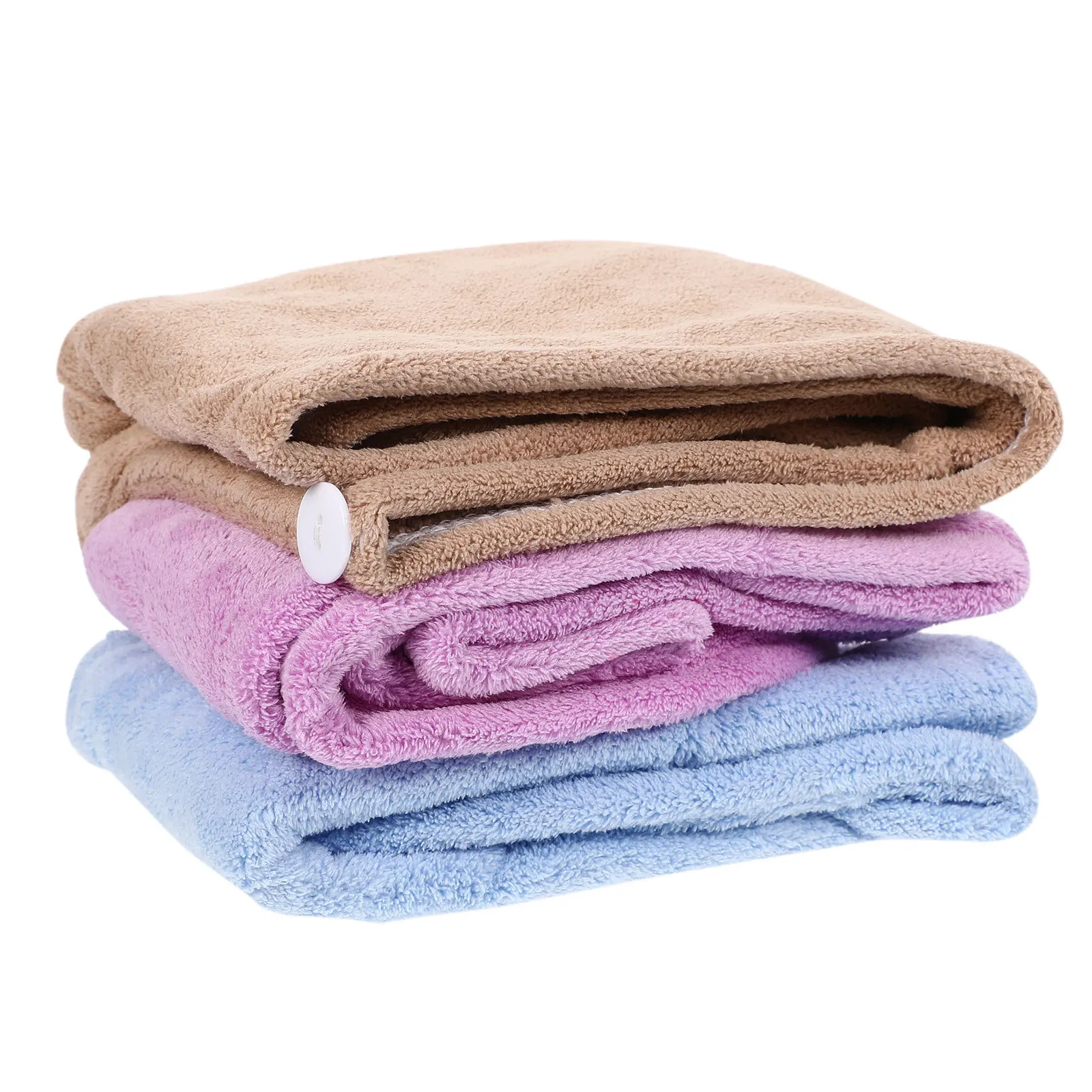 3 قطعة منشفة تجفيف الشعر غطاء ماص مادة الصوف المرجاني مريحة سريعة الجفاف يلتف تقليل كسر التجعد جميع أنواع الشعر #2