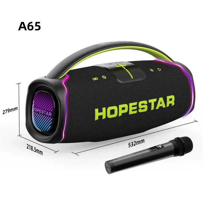 Hopestar  Outdoor Portable Subwoofer Wireless Speaker A65  Bluetooth Speaker Connectivity  Parties With Handle Colorful