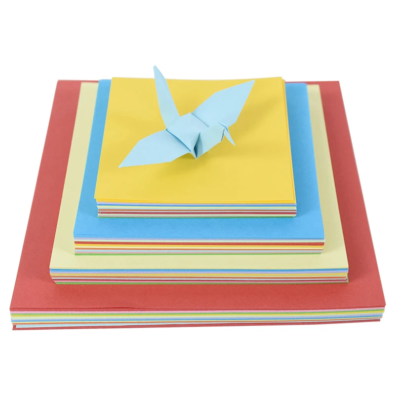100 hojas de papel de Origami de 8-15cm, papel de Origami de Color de doble cara, papel de plegado fácil, papel plegable hecho a mano DIY para manualidades infantiles