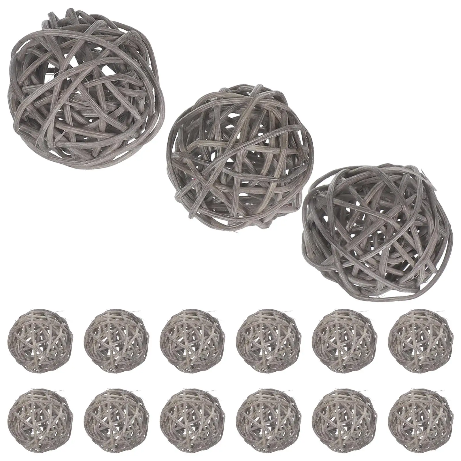 

15 Pcs Rattan Decorative Balls Vine Pendants Hanging Tree Ornaments DIY Wooden Toy Decorations Christmas Home Office Cafe Party