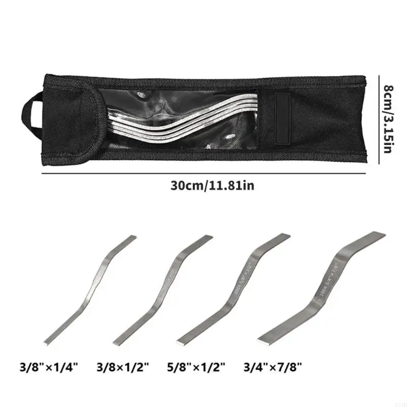 4 قطعة أداة مجرفة البناء المهنية متعددة الحجم الفولاذ المقاوم للصدأ المعجون القاطع 3/8 4 3/8 2 5/8 "x1.2" 3/4 8