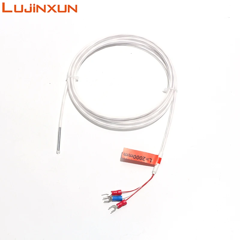 LUJINXUN Sensor de temperatura PT100 K/E tipo termopar, resistencia de platino, ácido resistente a la corrosión, funda de PTFE, 1 unidad