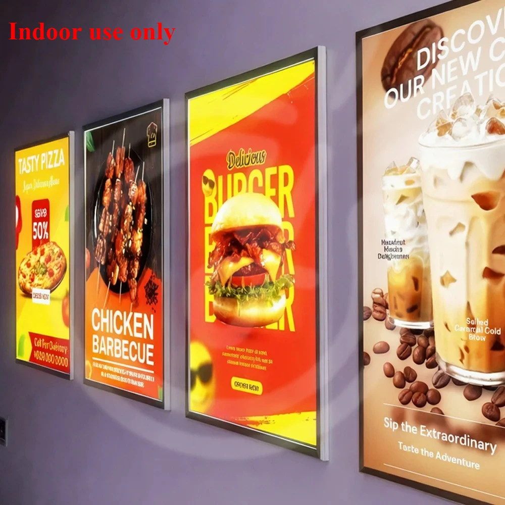 Custom Ultra-thin light box,Slim A4 LED Lights Sign for Bar Poster Display Menu Board,Illuminated Signboard for Wall Decor