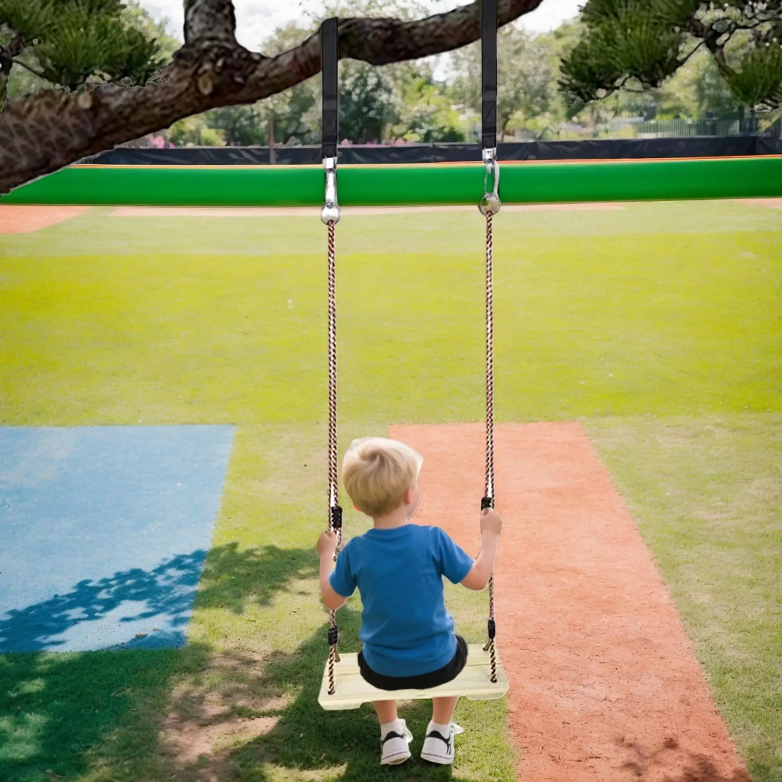 Balançoire en bois balançoires d'arbre en bois pour chaises de jeu sensoriel pour tout-petits équipement robuste pour Patio porche pépinière aire de jeux arrière-cour