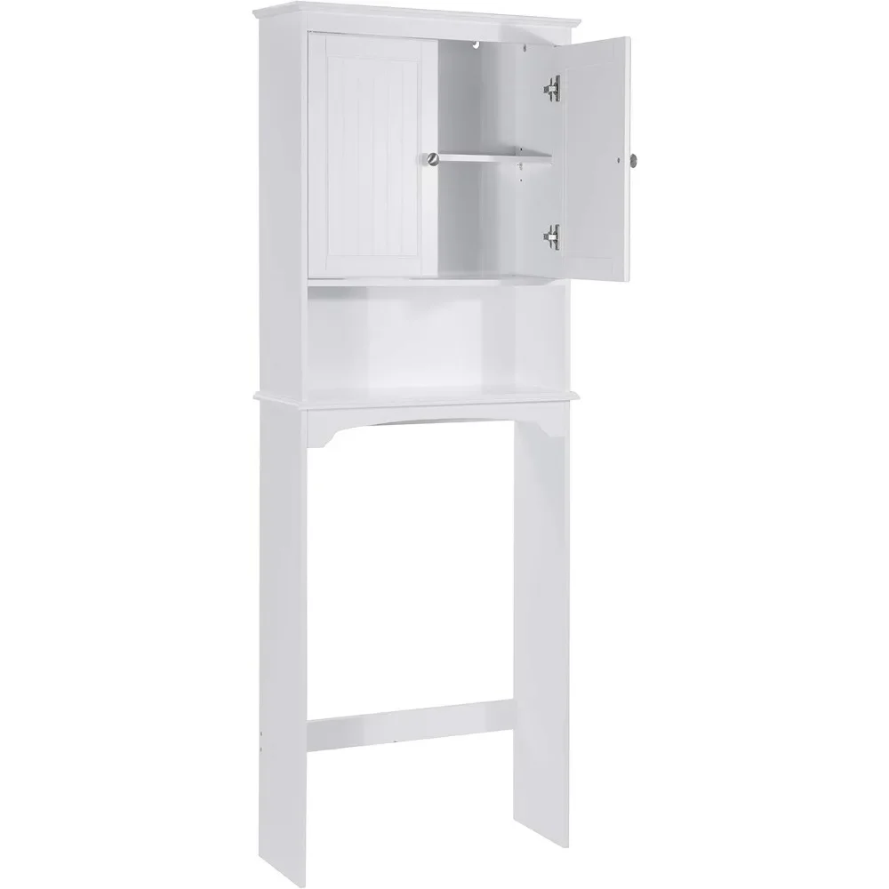 

Storage cabinet on toilet, bathroom shelf on toilet, organizer of bathroom storage cabinet, white