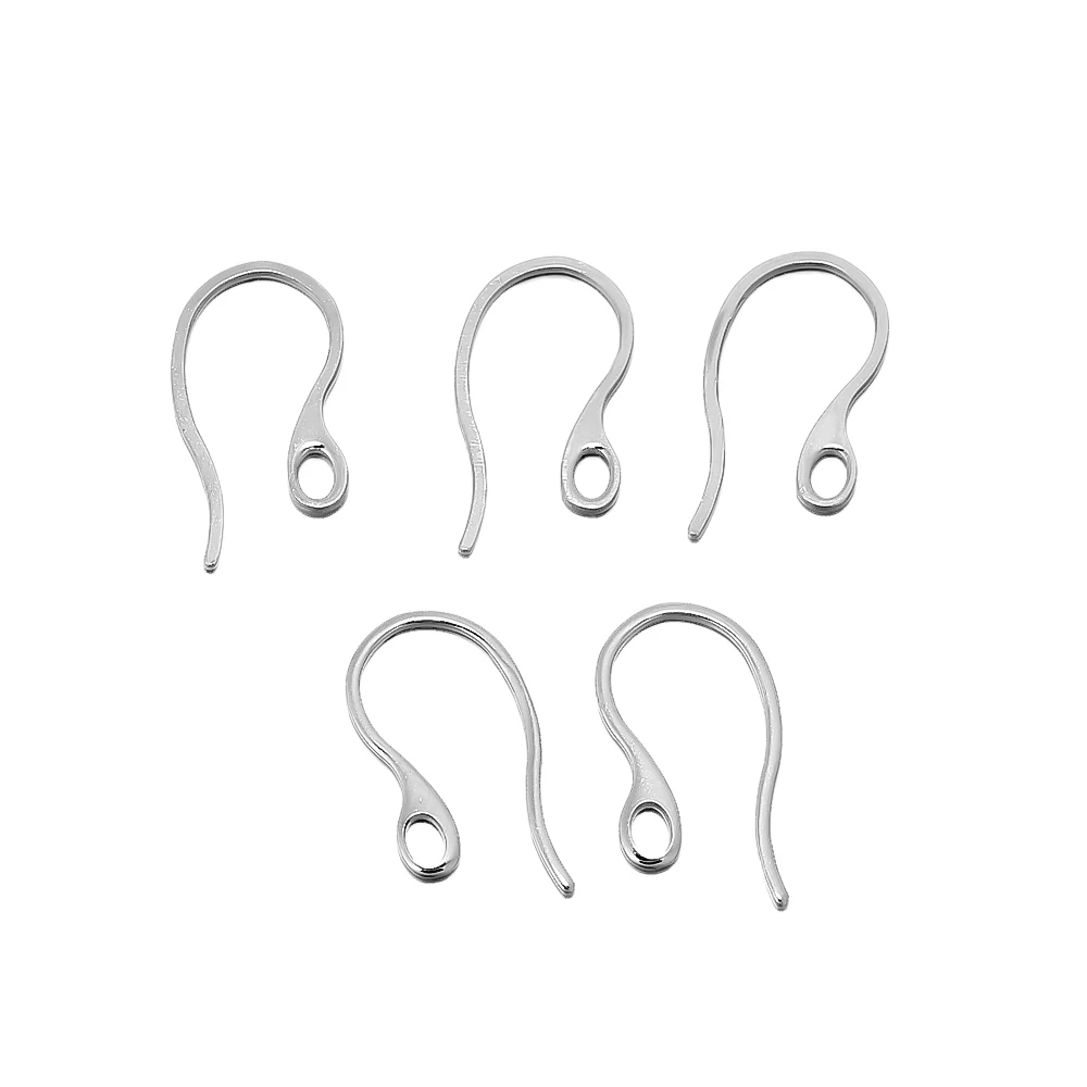 50Pcs Stainless Steel Flat Earring Hooks Ear Wires with Loop For DIY Jewelry Making  Dangle Earrings Jewelry Accessories