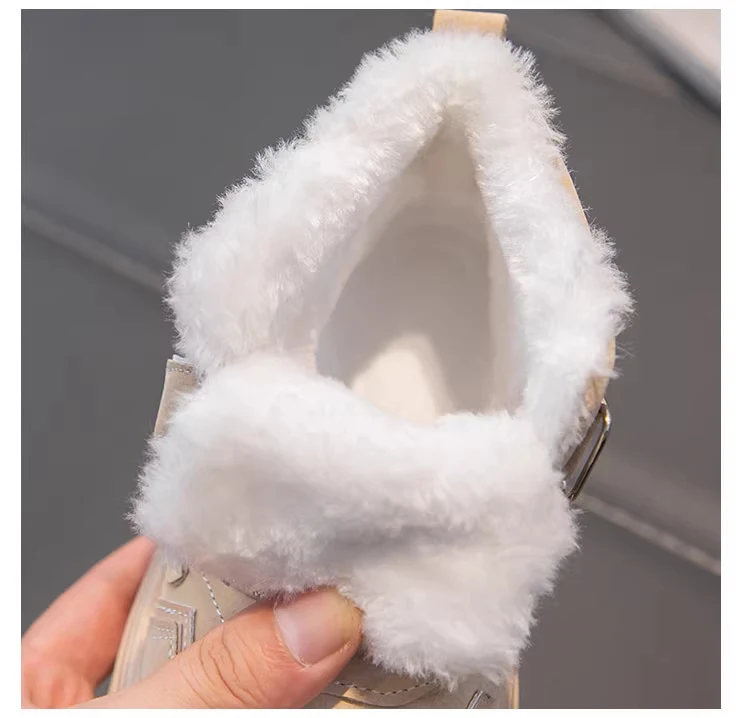 Winter-Kinder-Schneestiefel für Jungen, Plüsch, dick gefüttert, warme Schneestiefel für Mädchen, rutschfeste Outdoor-Stiefel, Schülerschuhe, Wanderschuhe, High-Top. – Detail 4
