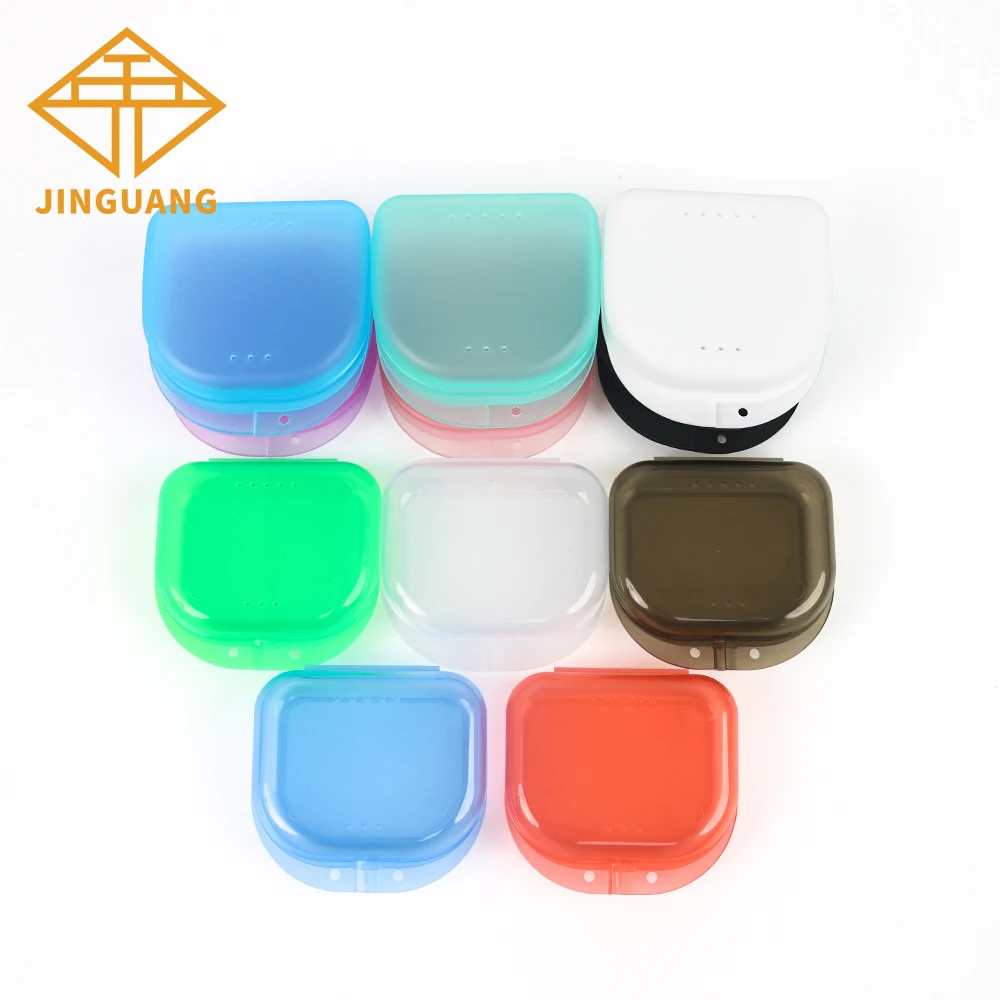 50Pcs Portable Vented Denture Storage Box False Teeth Dental Container Orthodontic Retainer Protective Case Individually Packed