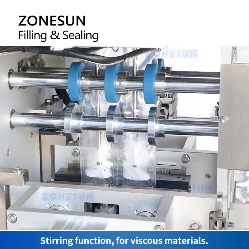 ZONESUN mesin kemasan kantong Sachet otomatis, peralatan kemasan kantong vff otomatis ZS-FS500Y-2 bentuk vertikal