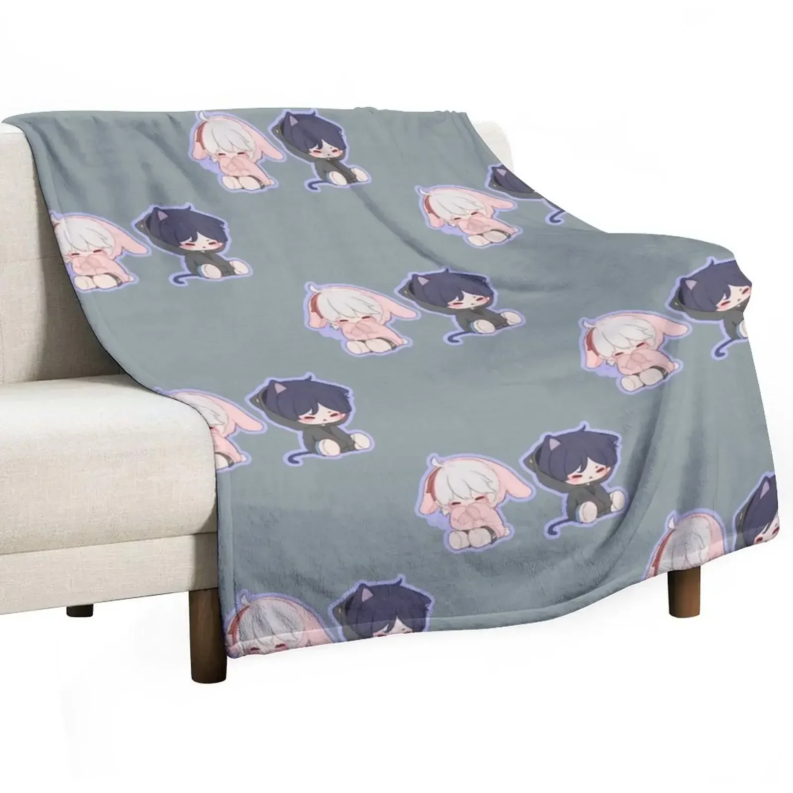 Scaramouche et kazuha Casquette Throw Blanket Flannels Blankets For Bed Bed linens Furry Blankets