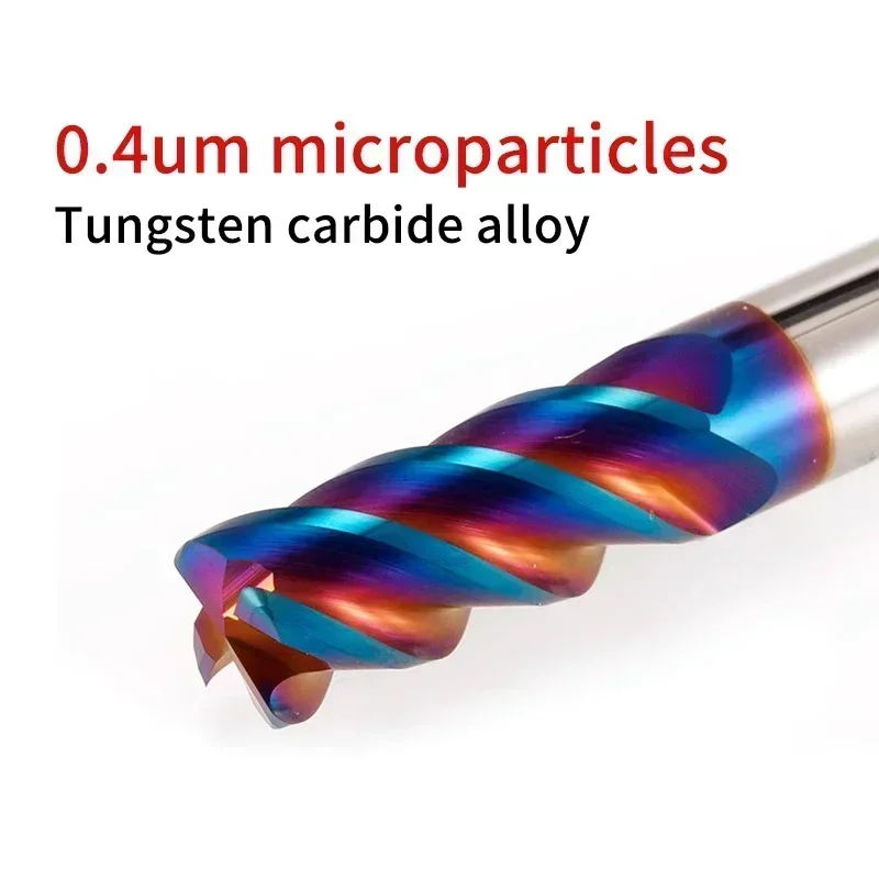 Chowmaster كربيد الزاوية نصف القطر نهاية مطحنة HRC65 4 المزامير المغلفة التنغستن الصلب قاطعة المطحنة للفولاذ المقاوم للصدأ R0.2 R0.5 R1