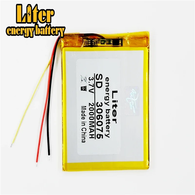 

306075 3.7V 2000mAh Rechargeable Li-Polymer Li-ion Battery For GPS Tablet PC PocketBook 306075PL 4G-15 / 4K-19 E-book 306075