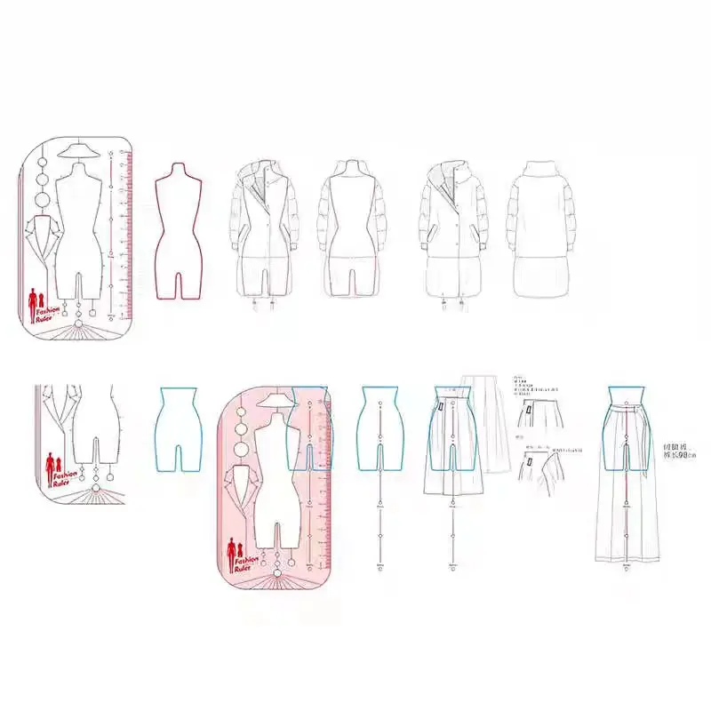 NEW Human Template Fashion Ruler Fashion Woman Body Model Ruler for Clothes Designer Tool