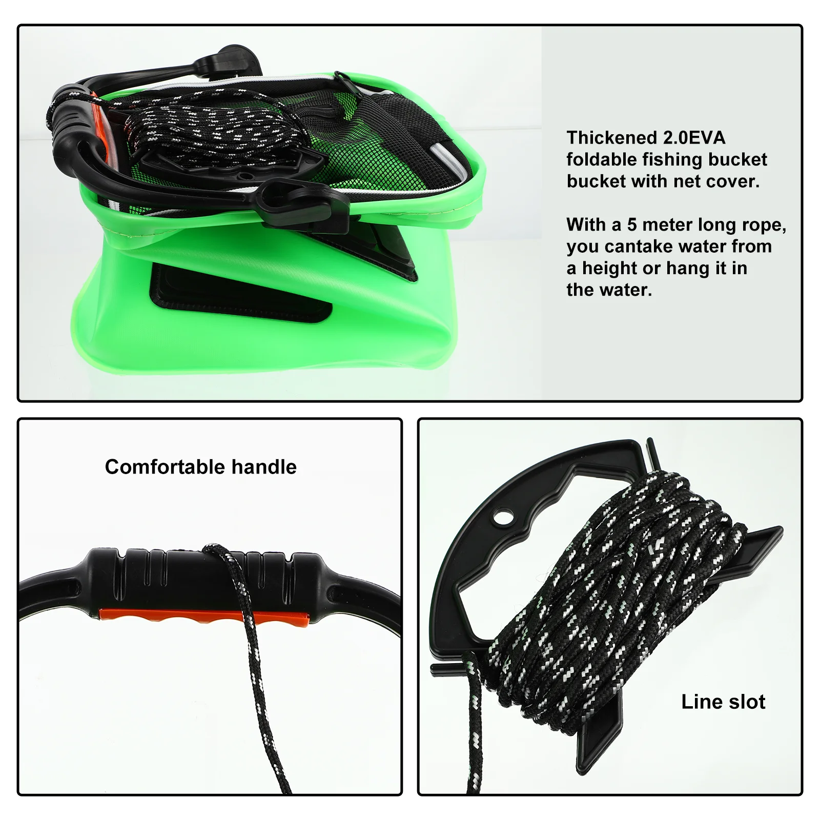 

Portable Foldable Eva Fishing Bucket Thickened Waterproof Bait Storage Container Foldable Fishing Water Pail Outdoor Camping